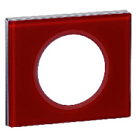 Дизайнерская рамка 1 местная, смальта кармин, стекло, 069471 Legrand, серия Celiane