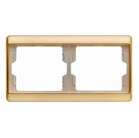 Дизайнерская рамка 2 местная, золотой, матовый, алюминий, 13640002 Berker, серия Arsys