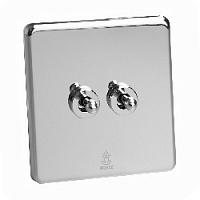 Дизайнерский выключатель Mira Зеркальный хром, BMC2KTA Bonze двухклавишный