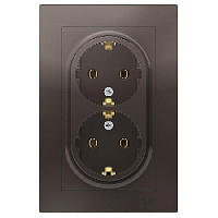Дизайнерская двойная розетка с заземлением, мокко, ATN000624 Schneider Electric, серия Atlas Design