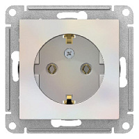 Дизайнерская розетка с заземлением, жемчуг, ATN000443 Schneider Electric, серия Atlas Design