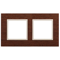 Дизайнерская рамка 2 местная, дуб, дерево, Б0034574 Эра, серия Elegance
