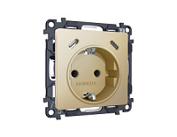 Комплект механизма электрической розетки 2USB С+C 20W с/з на винтовых зажимах, шампань, MA610510 Ambrella Volt