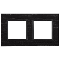 Дизайнерская рамка 2 местная, черное дерево, Б0034571 Эра, серия Elegance