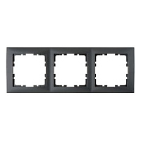 Дизайнерская рамка 3 местная, антрацитовый, матовый, 10139949 Berker, серия S.1