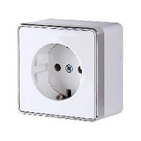 Дизайнерская розетка с заземлением и шторками, белый, W5071101 Werkel, серия Gallant