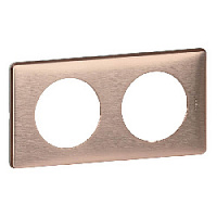 Дизайнерская рамка 2 местная, медь, 068992 Legrand, серия Celiane