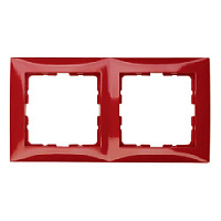 Дизайнерская рамка 2 местная, красный, глянцевый, 10128962 Berker, серия S.1