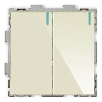 Дизайнерский выключатель, индикатор с флуоресцентной подсветкой, бежевый, PL-W102-BGG, CGSS, двухклавишный, серия Практика