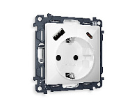 Комплект механизма электрической розетки 2USB A+C 20W (быстрая зарядка) с/з, белый глянец, MA110010 Ambrella Volt