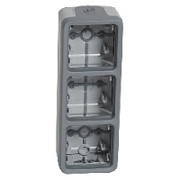 Подъемная коробка для наружного монтажа 3 местная, серый, 069679 Legrand, вертикальная установка, серия Plexo