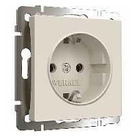 Дизайнерская розетка с заземлением, айвори матовый, W1171062 Werkel