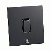 Дизайнерский выключатель Aura Черный уголь, BAB1KXB Bonze одноклавишный перекрестный