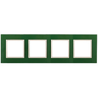 Дизайнерская рамка 4 местная, зеленый, Б0034535 Эра, серия Elegance