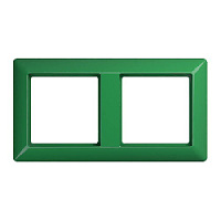 Дизайнерская рамка ударопрочная 2 местная, зеленая, AS582BFGN Jung, серия AS 500