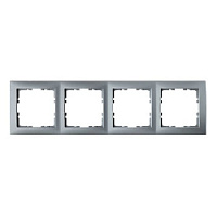 Дизайнерская рамка 4 местная, алюминиевый, матовый, 10149939 Berker, серия S.1