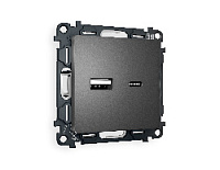 Комплект механизма розетки 2USB A+C 20W (быстрая зарядка) , антрацит серый, MA661010 Ambrella Volt