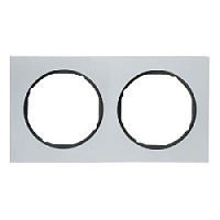 Дизайнерская рамка 2 местная, алюминий/черный, 10122284 Berker, серия R.3