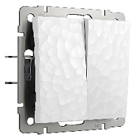 Дизайнерский выключатель, белый, W1222001 Werkel, двухклавишный проходной, серия Hammer