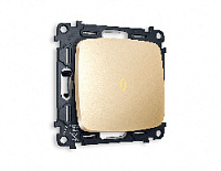 Комплект механизма 1-кл проходного выключателя с подсветкой 3200K мягкий теплый свет, шампань, MO602030 Ambrella Volt, одноклавишный