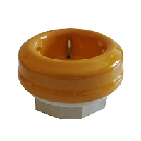 Ретро розетка без подъемной рамки, электрическая с заземлением, песочное золото GE70301-32К (KM) ТМ МезонинЪ