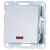 Дизайнерский выключатель с индикатором, серебристый металлик, 860203-1 LK Studio, одноклавишный, серия LK60