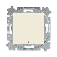 Дизайнерский выключатель кнопочный с подсветкой, слоновая кость / белый, 2CHH599147A6017, ABB, одноклавишный, серия Levit