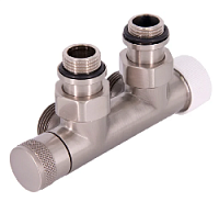 Дизайнерский клапан угловой для радиаторов для 2-х трубной системы отопления, справа, Tondera 1/2" хром матовый 06841500CSE0 S.R.Rubinetterie