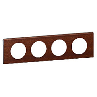 Дизайнерская рамка 4 местная, орех, 069224 Legrand, серия Celiane