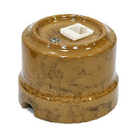 Ретро розетка компьютерная RJ-45 cat.6, капучино, 32130 Lindas