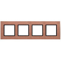 Дизайнерская рамка 4 местная, медь, металл, Б0034562 Эра, серия Elegance