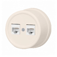 Розетка RJ45 компьютерная двойная, песочное золото, B1-302-04 BIRONI