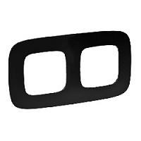 Дизайнерская рамка 2 местная, черный матовый, 754402 Legrand, серия Valena Allure