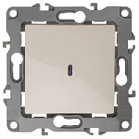 Дизайнерский выключатель с подсветкой, слоновая кость, Б0014634 Эра, одноклавишный, серия 12