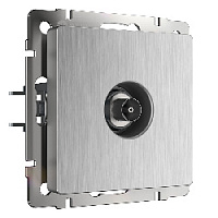 Дизайнерская розетка ТВ, серебряный рифленый, W1183009 Werkel, оконечная