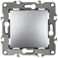 Дизайнерский выключатель, алюминий, Б0014623 Эра, одноклавишный, серия 12