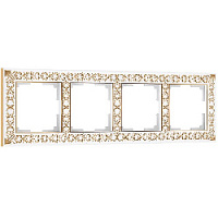 Дизайнерская рамка 4 местная, белое золото, алюминий, W0041523 Werkel