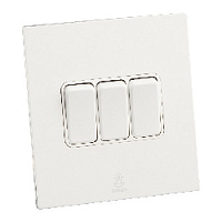 Дизайнерский выключатель Aura Белый лед, BAW3KB Bonze трехклавишный