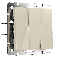 Дизайнерский выключатель, слоновая кость глянцевый, W1130003 Werkel, трехклавишный