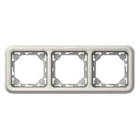 Дизайнерская рамка с суппортом 3 местная, белый, 069698 Legrand, серия Plexo