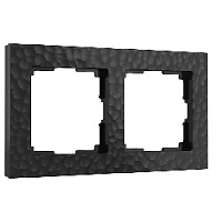 Дизайнерская рамка 2 местная, черный, поликарбонат, W0022408 Werkel