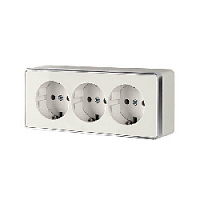 Дизайнерская розетка тройная с заземлением и шторками, слоновая кость, W5073103 Werkel, серия Gallant