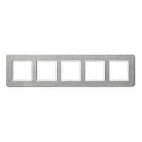 Дизайнерская рамка 5 местная, нержавеющая сталь с крацованной поверхностью, 10256083 Berker, серия Q.7