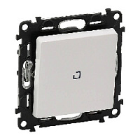 Дизайнерский выключатель с подсветкой, белый, 752410 Legrand, одноклавишный, серия Valena Life