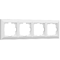 Дизайнерская рамка 4 местная, белый, поликарбонат, W0042201 Werkel