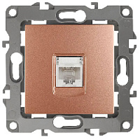 Дизайнерская розетка интернет RJ-45, медь, Б0019352 Эра, серия 12