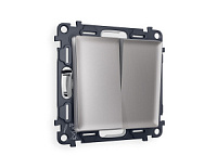 Комплект механизма 2-клавишного перекрестного выключателя , сталь, MA503030 Ambrella Volt, двухклавишный