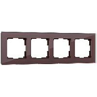 Дизайнерская рамка 4 местная, мокко, стекло, W0041118 Werkel