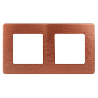 Дизайнерская рамка 2 местная, Сатин, медь, Б0052517 Эра, серия 12