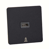 Дизайнерская розетка HDMI Vega Черный песок, BVBHD Bonze